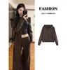 Conjunto Esportivo Casual Azul Outono Inicial Moletom Roupa Externa Feminina Outono Inicial Estilo Coreano Conjunto Completo Roupas Fitness