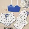 Línea Directa Transfronteriza Europea y Americana 2025 Nuevo Conjunto de Pijama para Mujer Pantalones Sexy Estampados Se Pueden Usar Fuera de Casa Ropa para el Hogar Cómodo