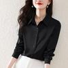 2022 Primavera Nova Moda Camisa de Cetim Feminina Manga Longa Estilo Coreano Solta Roupa de Negócios Temperamento Camisa para o Dia a Dia