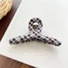 Pinza para el pelo de tela a cuadros dulce y linda estilo coreano con un toque de alta gama para recogidos, Pinza de tiburón Accesorio para el pelo para mujer
