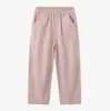 Pantalones casuales para niño con tacto similar al algodón, tejido de sarga, frescos y ligeros, hipoalergénicos y transpirables; pantalones anchos holgados para niñas disponibles al por mayor