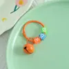 Llavero de campana colorido estilo Ins con cuentas de letras en inglés, accesorio para manualidades, colgante fresco y simple