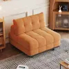 Sofá Cama Estilo Crema para Sala de Estar de Apartamento Individual y Pequeño Puff Sofá Plegable Estudio Balcón Asiento y Dormitorio Doble Uso Moderno