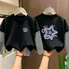 Camiseta de Manga Larga a Rayas para Niña 2026 Nueva Primavera y Otoño Capa Base de Algodón Puro Top Lindo para Niña Ropa de Otoño para Niños