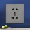 Tomada de Parede Cinza Versão Hong Kong e Austrália Tomada Estilo Britânico 13A com Painel de Interruptores de Carregamento Tipo-C+USB para Exportação