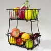 Hierro Forjado Fruta Snack Hogar Cocina Estante de Almacenamiento Organizador Hogar Multicapa Amazon Cesta de Almacenamiento Sala de Estar Cesta de Frutas