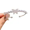Elegante, luxuoso e de alta qualidade, pulseira aberta de zircônia em formato de borboleta, moderna, grande, requintada, versátil e em formato de gota d'água, para mulheres