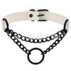 Collar de cuero estilo punk oscuro de personalidad europea y americana, anillo, collar, cadena negra, correa para el cuello, cadena para el cuello, cadena para la clavícula