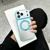 Adecuado para iPhone 18 Pro Max, funda de teléfono con soporte magnético plateado mate, funda protectora anti-caídas de cobertura total Apple 17