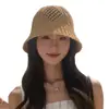 Sombrero de Paja Delgado Tejido Hueco para Mujer, Sombrero de Sol con Protección UV para Viajes de Verano, Adelgazante del Rostro, Sombrero de Sol Elegante y Versátil