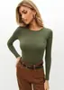 Comercio Exterior Transfronterizo Chica Picante Delgado Corto Manga Larga Camiseta Interior Base Mujer Sexy Favorecedora de la Figura Manga Larga Top Base Mujer