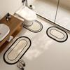 Alfombra de Piso de Tres Piezas para Inodoro Alfombra de Piso de Barro Diatomeo para Puerta de Baño Alfombra Absorbente Antideslizante para Fregadero de Baño Doméstico