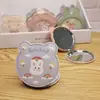 Mini espejo cosmético portátil para mujer, pequeño, bonito, portátil, plegable, para dormitorio de estudiantes, espejo de mano de doble cara