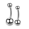 Anillo para ombligo de aleación de titanio F136 con diente interior, varilla curva 14G, bola de doble cabeza, rosca interior, clavo para ombligo G23, joyería de perforación de titanio