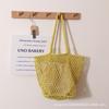 Bolsa de Tecido de Algodão Estilo Coreano Ins Casual Estilo Preguiçoso 2026 Nova Bolsa de Ombro Vazada de Verão para Mulheres Bolsa de Praia de Férias