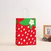 Bolsa de Regalo de Fresas Transfronteriza, Bolsa de Empaque para Fruta de Fresa, Bolsa de Empaque para Comida para Llevar de Pastel de Fresa, Ecológica y Biodegradable