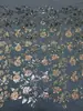 Tela Bordada Nueva Jiaxin Tela de Hilo Grueso Lentejuelas de 3 mm Patrón de Planta y Flor Flor de Vid Moda Vestido Tela de Lujo Ligero