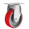 Rueda de PU con núcleo de hierro medio 3 pulgadas 4 pulgadas 5 pulgadas Rueda giratoria de poliuretano directo de fábrica Núcleo de hierro fundido Rueda giratoria universal de PU roja