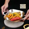 Prato de Lanche de Aço Inoxidável Prato de Fundo Plano Loja Criativa de Hambúrgueres Bandeja de Asas de Frango Frito Batatas Fritas Prato Quadrado com Duas Alças Cor Dourada Natural