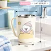 Vaso para Enjuague Bucal de Acero Inoxidable con Asa, Vaso para Cepillo de Dientes a Prueba de Moho y Resistente a Caídas, Vaso para Cepillo de Dientes Infantil de Dibujos Animados para el Hogar, Vaso para Enjuague Bucal de Pareja