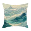 2024 nueva funda de almohada abstracta de montaña cian para cojín de cintura, sofá, mesita de noche, decoración del hogar, funda de cojín, venta al por mayor