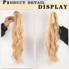 Pinza de Garra Transfronteriza Peluca de Cola de Caballo Cabello Largo Rizado Ola de Agua Cola de Caballo con Cordón Cola de Caballo Esponjosa Trenza de Cabello Falsa