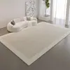 Alfombra de Velour de Cristal Color Crema para Sala de Estar, Dormitorio, Tienda Completa, Alfombra para Mesa de Café, Hogar, Absorbente de Agua, Resistente a la Suciedad, Antideslizante, Generación de una Pieza