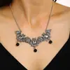 Traje de Joyería de Murciélago de Halloween Gótico Vintage Exagerado Collar de Murciélago Negro Aretes Traje Regalo de Vacaciones