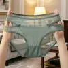 Bragas transparentes, sexys, sencillas y elegantes para mujer, malla suave, cómodas, alta elasticidad, caladas, tiro bajo, lencería sexy para mujer