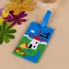 Etiqueta de equipaje de silicona de dibujos animados etiqueta tarjeta de embarque PVC goma suave etiqueta de equipaje etiqueta creativa etiqueta tarjeta de envío