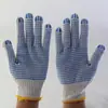 Arena blanca trabajo de punto azul punto de PVC punto de perla punto de plástico guantes de goma antideslizantes hilo de algodón recubierto punto construcción manejo mano esmerilada