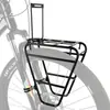Portabultos delantero para bicicleta, portabultos de cesta para bicicleta de montaña, portabultos de almacenamiento integrado reforzado montado en la parte delantera