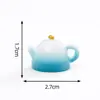 Taza de Té de Montaña Verde Estilo Chino Artificial Set de Té Casa de Muñecas Decoración DIY Accesorios Colgantes Mini Adornos de Escritorio