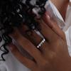 Anillo Abierto Personalizado de Fantasía Acero de Titanio Oro de 18K Anillo Liso que No se Desvanece Joyería Exagerada Transfronteriza de Acero Inoxidable