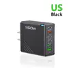 Carregador de Celular 3 Tomadas+3 USB 5V3.1A 6 em 1 Padrão Europeu, Americano e Britânico Adaptador Multi-Porta 160W Cabeça de Carregamento