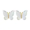 Brincos Simples de Borboleta Branca Moda Versátil Toque de Luxo Acessórios de Luxo Leve Acessórios de Nicho Brincos