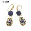 WT-E691 Aretes Clásicos Vintage de Longitud Media con Doble Gema de Zircón Pequeño Micro-incrustado Aretes para Niñas Regalo Conmemorativo