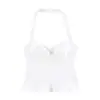 Para Comercio Exterior Europeo y Americano Transfronterizo Ropa de Mujer Aliexpress Más Vendido Verano Sexy Versátil Lunares Ajustado Cuello Halter Camiseta sin Mangas
