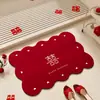 """ Tapete de Banheiro de Lama de Diatomáceas para Celebração de Casamento Tapete para Chão de Banheiro Sala de Casamento Tapete para Pé de Banheiro Tapete Antiderrapante Absorvente de Água Secagem Rápida Vermelho"""