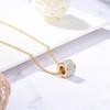 Collar de acero de titanio para mujer, moda europea y americana, acero inoxidable con incrustaciones de cuentas de transferencia de diamantes de imitación, regalo de cumpleaños, colgante de una generación de cabello