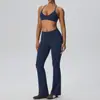 Conjunto de Yoga Sexy Europeu e Americano Secagem Rápida Sutiã Esportivo Dupla Face Calça Longa Levanta Bumbum Conjunto Fitness 62767+52338