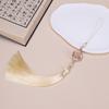 Franja com Tassel de Onda Estilo Palaciano Artesanato DIY Feito à Mão Broche Hanfu com Tassel Pingente de Leque Acessórios para Penteado