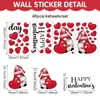 Pegatinas de Ventana para el Día de San Valentín Transfronterizas Corazón Rojo Pegatinas de Pared para el Hogar Enano Enano Dibujos Animados Ventana de Cristal Pegatinas Festivas
