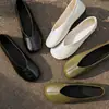 Zapatos Planos de Piel de Vaca de Boca Baja para Mujer, Nuevo Estilo Primavera Temprana, Piel Genuina por Dentro y por Fuera, Zapatos Bajos de Punta Redonda, Zapatos de Piel Completos de Tres Colores