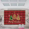 Tapetes de Chão de Natal Transfronteiriços Papai Noel Boneco de Neve Veludo de Cristal Tapete Estampado Cozinha Tapetes Antiderrapantes Tapetes Absorventes