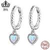 Evelle Amazon Best Selling Sterling Silver s925 Love Opal Brincos Banhados a Platina em Forma de Coração Simples Brincos de Fivela de Orelha