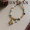 Nuevo Estilo Retro Étnico Moda Amanecer Hongo Turquesa Collar de Cuentas Cadena de Clavícula de Lujo Ligero Joyería de Alta Gama para Mujeres