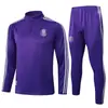 2526 Conjunto de Entrenamiento para Adultos Edición Retro Conjunto de Entrenamiento Traje de Entrenamiento de Fútbol Manga Larga Conjunto de Entrenamiento Retro para Adultos