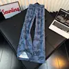 Nuevos Pantalones Casuales para Hombre con Diseño Retro Americano Estampado, Pierna Ancha Holgada Adelgazante, Caída Artística Popular, Cintura Alta