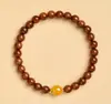 Pulsera de Cuentas de Madera Natural Hainan Huanghuali para la Suerte, Juego Cultural de Madera, Pulsera con Mantra de Seis Caracteres, Venta al por Mayor para Atracciones Turísticas